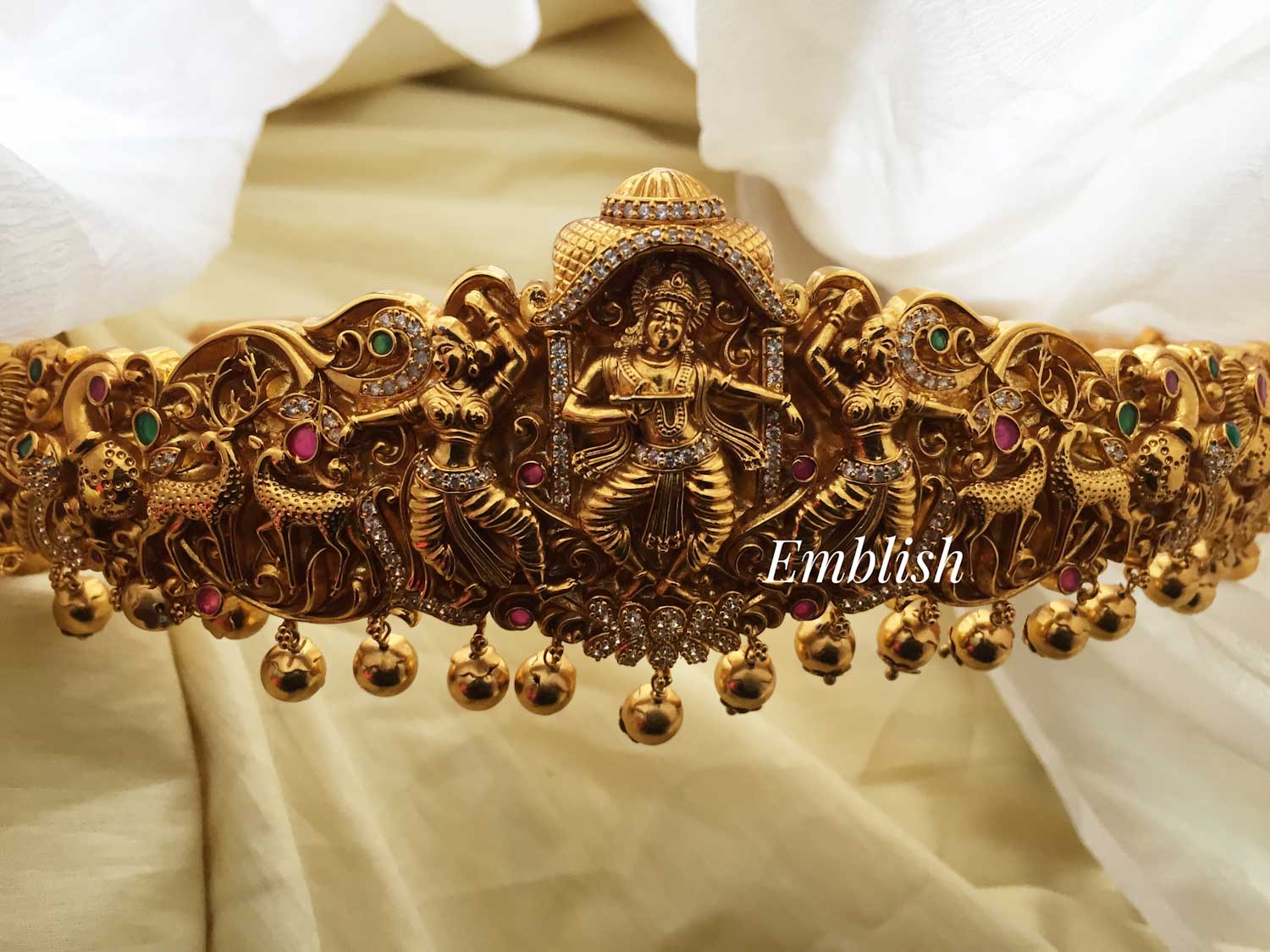 Lord Krishna gold alike new intricate work hipbelt